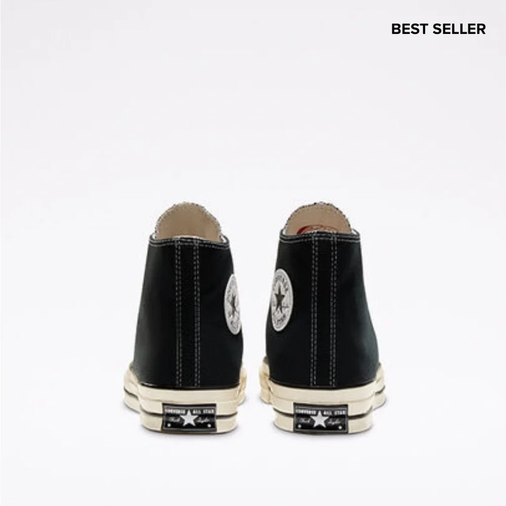 Converse Black and Cream Chuck Taylor All Star High Top Sneakers - Picture 6 of 10